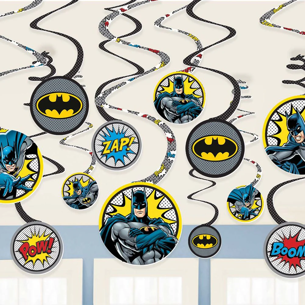Justice League Heroes Unite Batman Swirl Decorations (12ct)