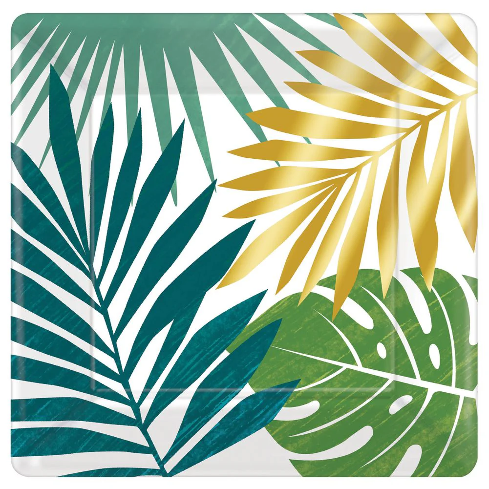 Key West Palm Leaf Dessert Plates, 8ct