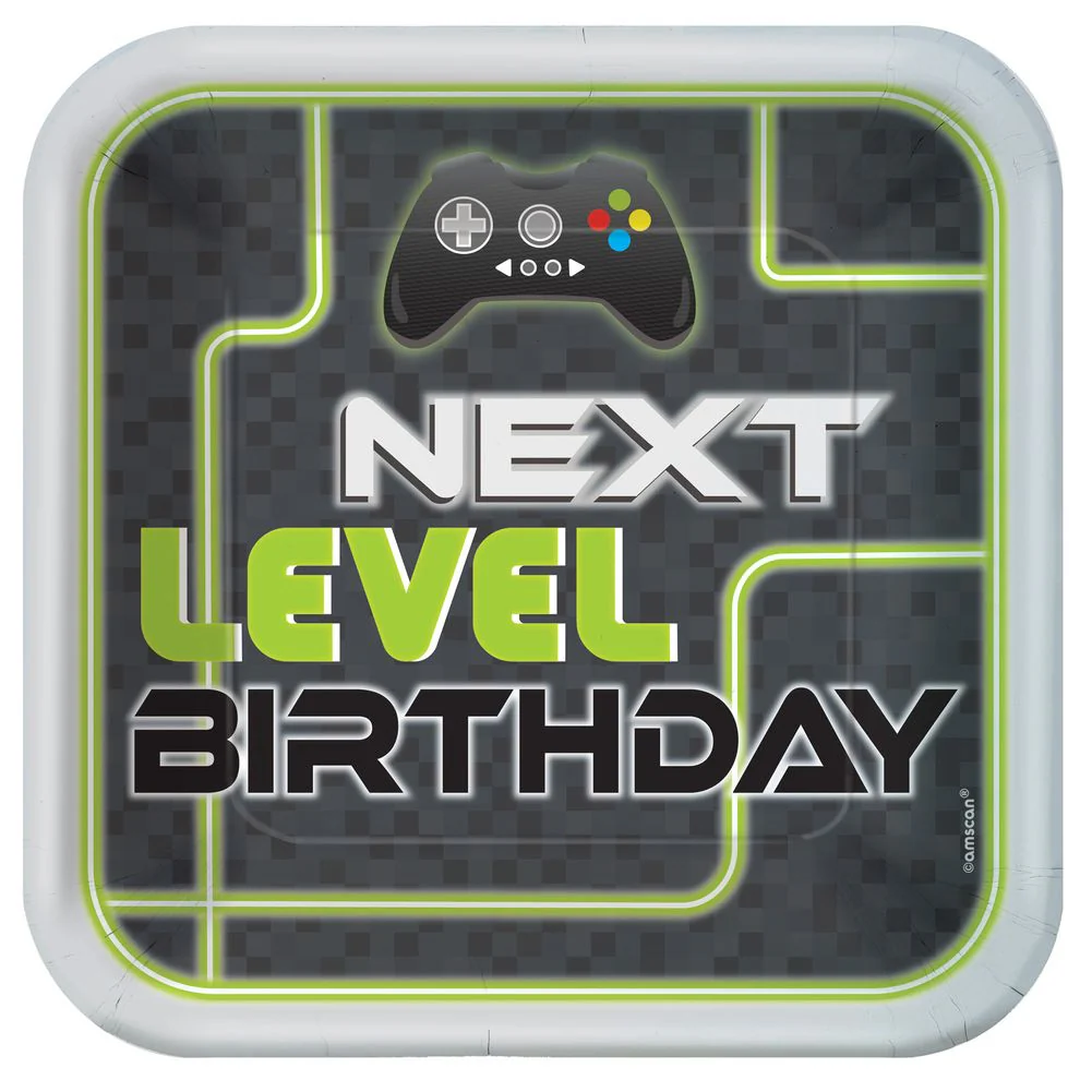 Level Up Lunch Plates 9" Square (8ct)