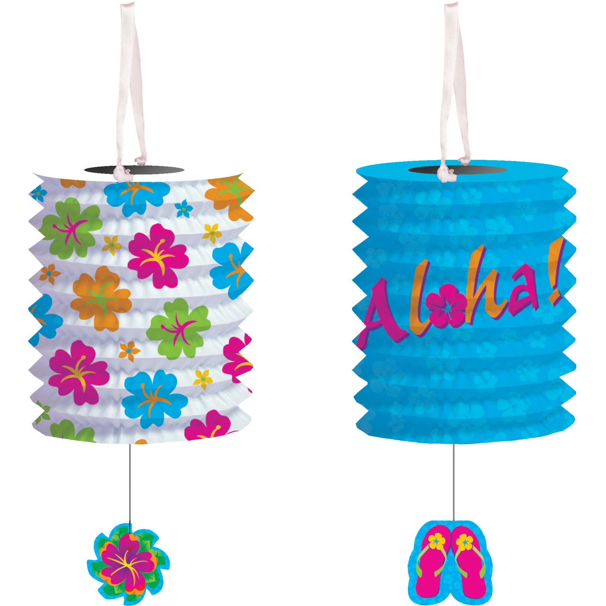 Luau Lantern Garland w/Flowers