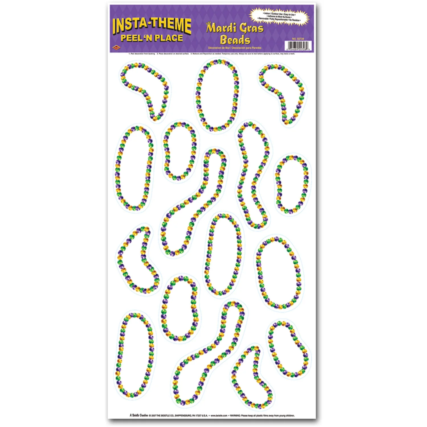 Mardi Gras Beads Peel 'N Place