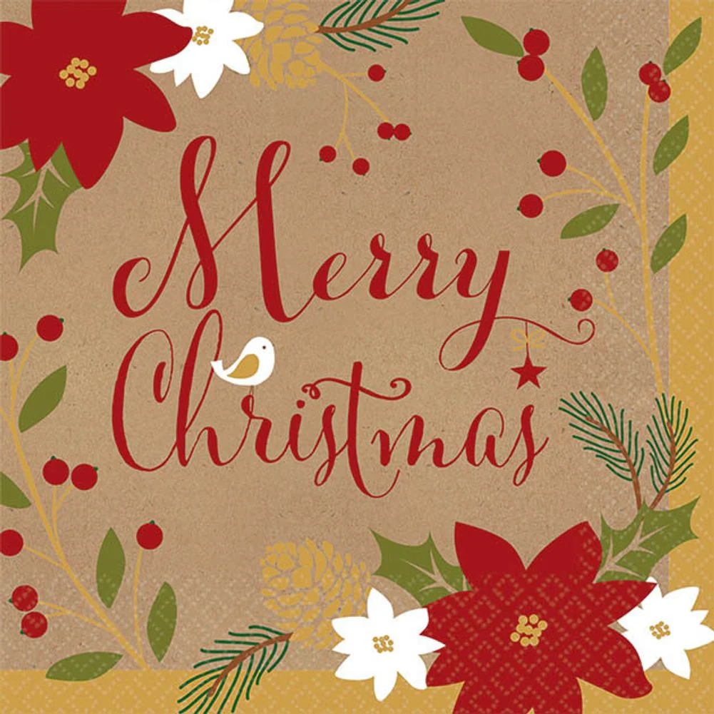 Merry Little Christmas Beverage Napkins (36ct)