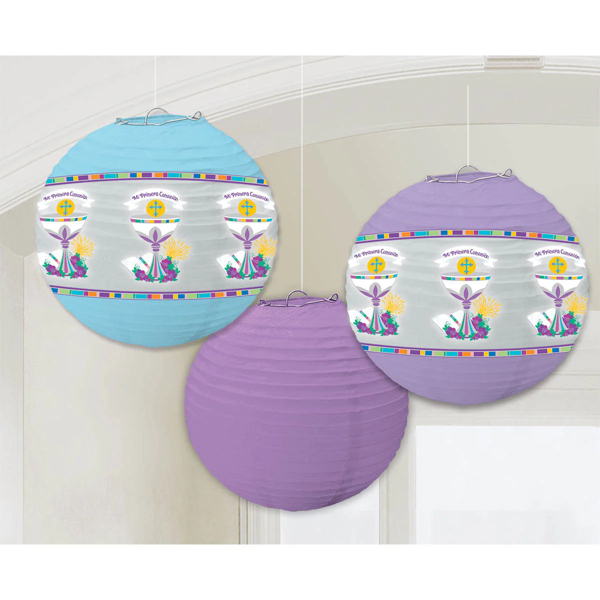 Mi Primera Comunion Round Paper Lanterns