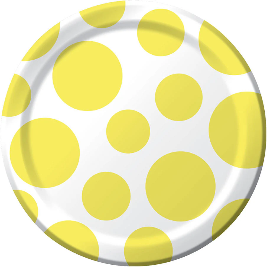 Mimosa Polka Dot Dessert Plates (8ct)