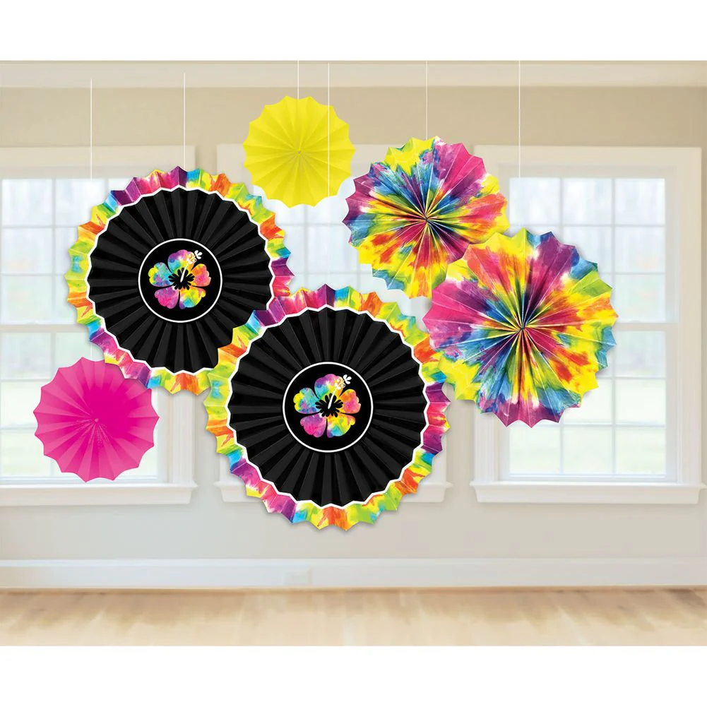 Neon Paradise Hanging Fans (6ct)
