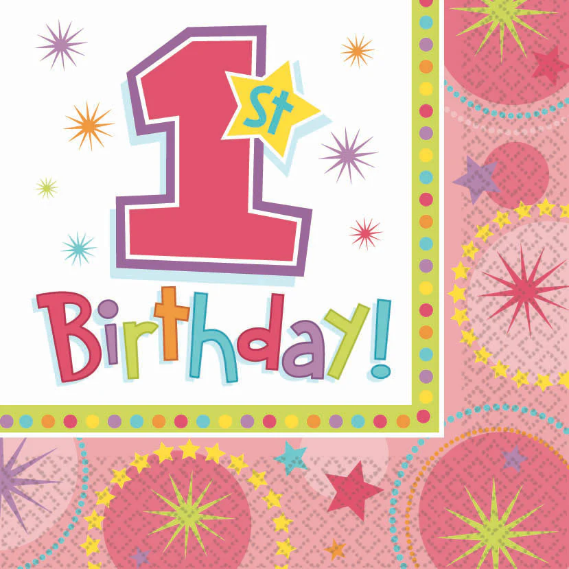 One-derful Birthday Girl Luncheon Napkins (16ct)