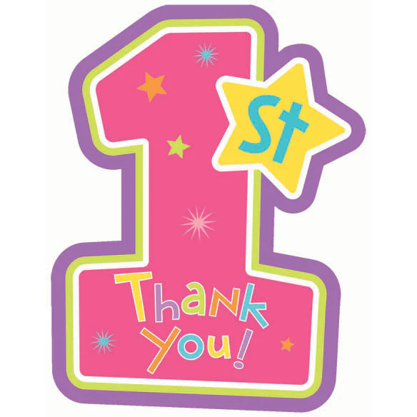 One-derful Birthday Girl Thank You Notes