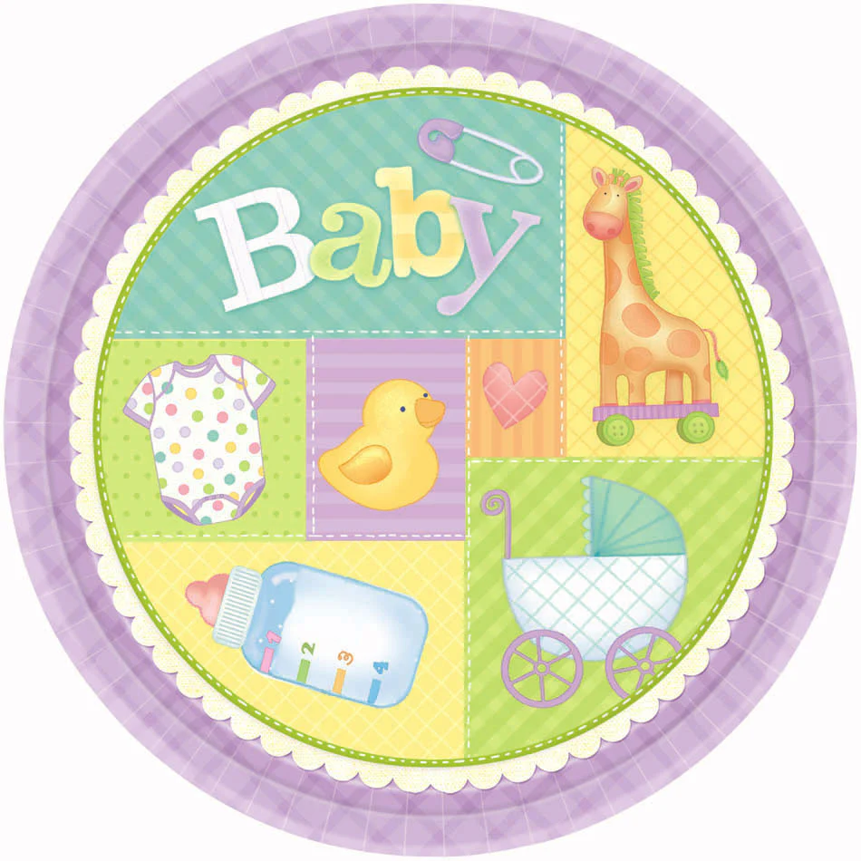 Pastel Patchwork Dessert Plates (8ct)