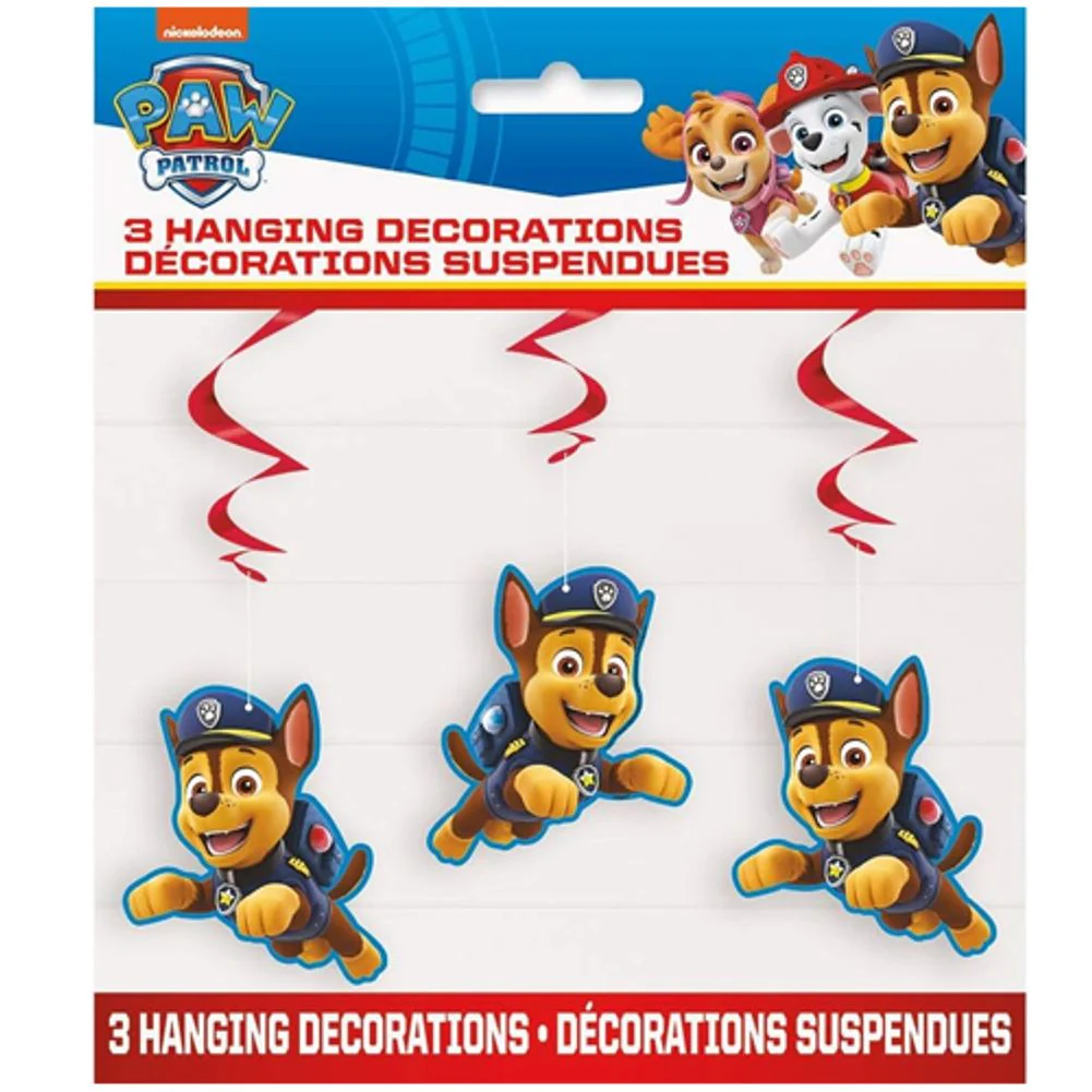 Paw Patrol Hanging Swirl Decorations, 26" (3ct)