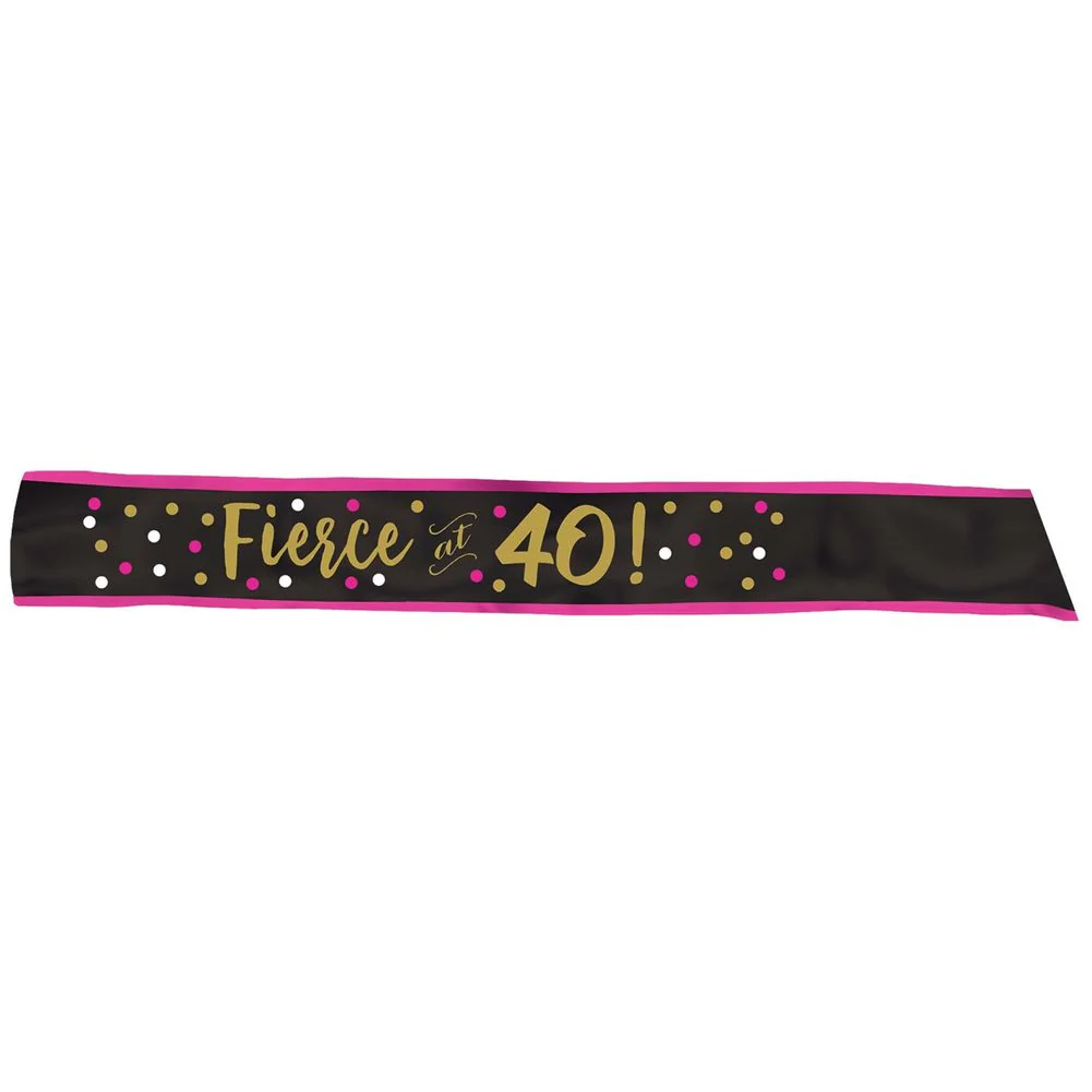 Pink and Gold Milestone 40 Sash