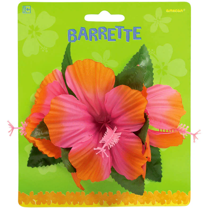 Pink Hibiscus Barrette (1ct)