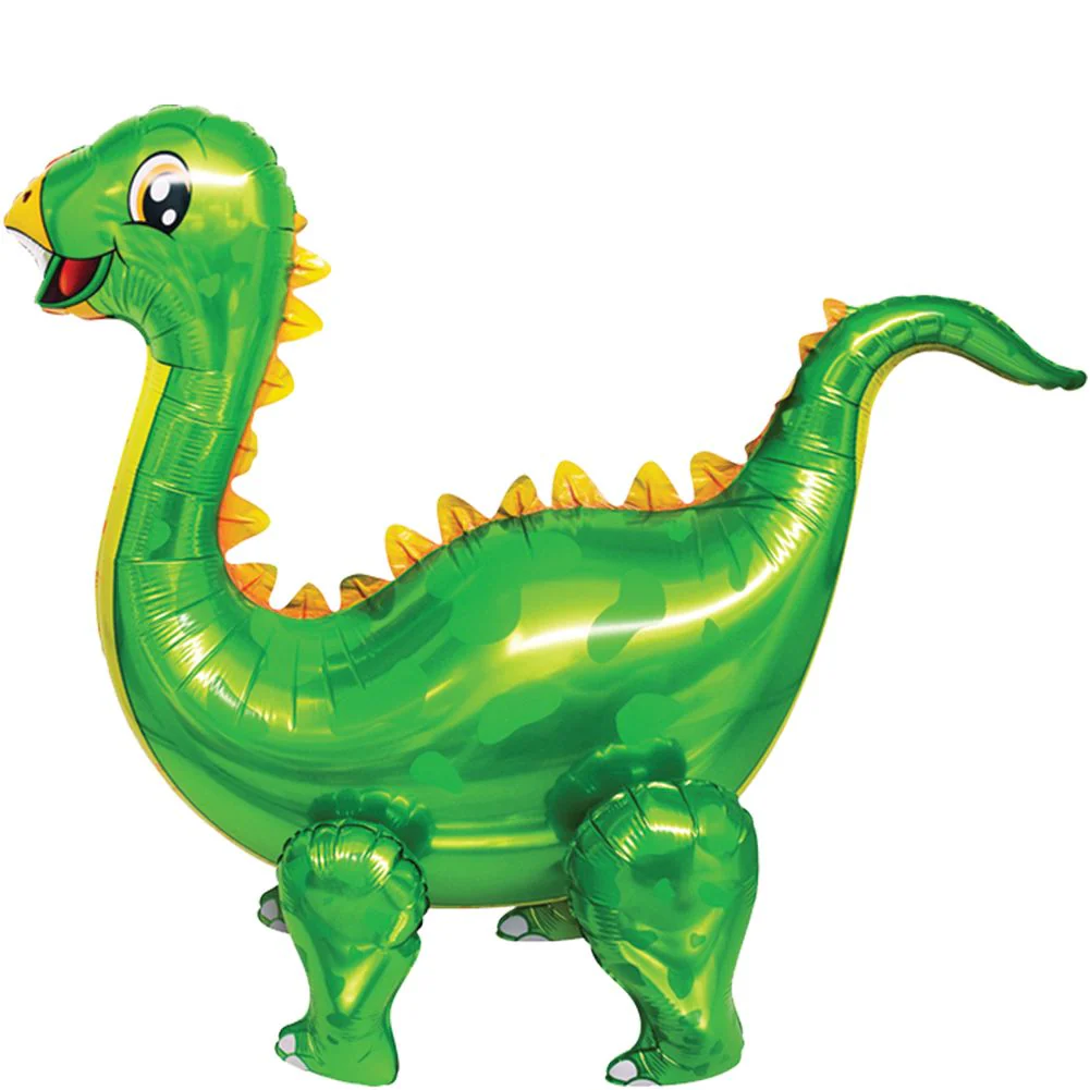 Playful Dinosaur Green 4D Button Air Inflate Foil Balloon (1ct)