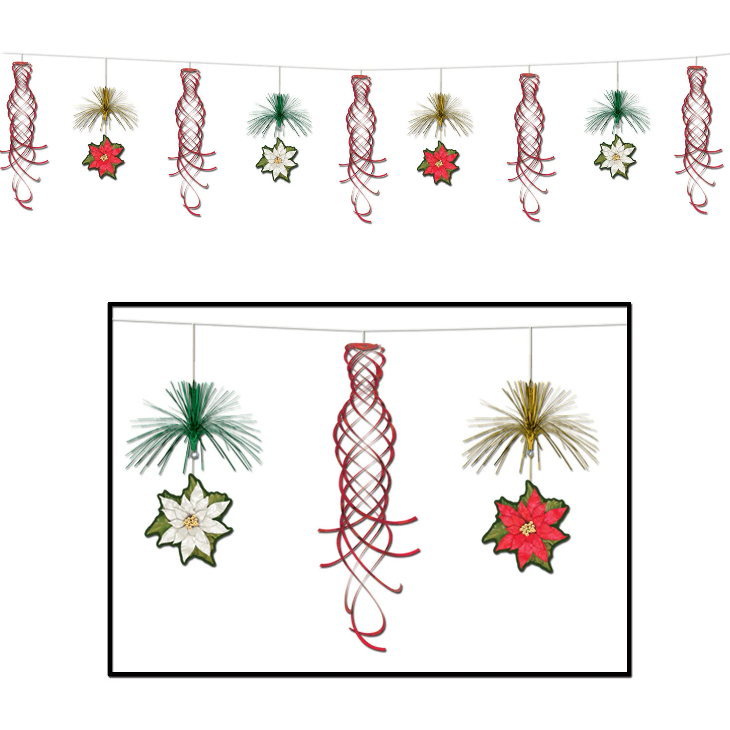 Poinsettia Shimmer Garland