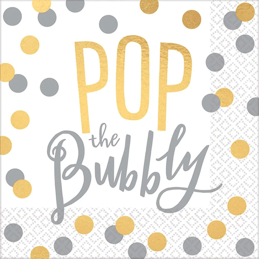 Pop the Bubbly Beverage Napkins (16 ct)
