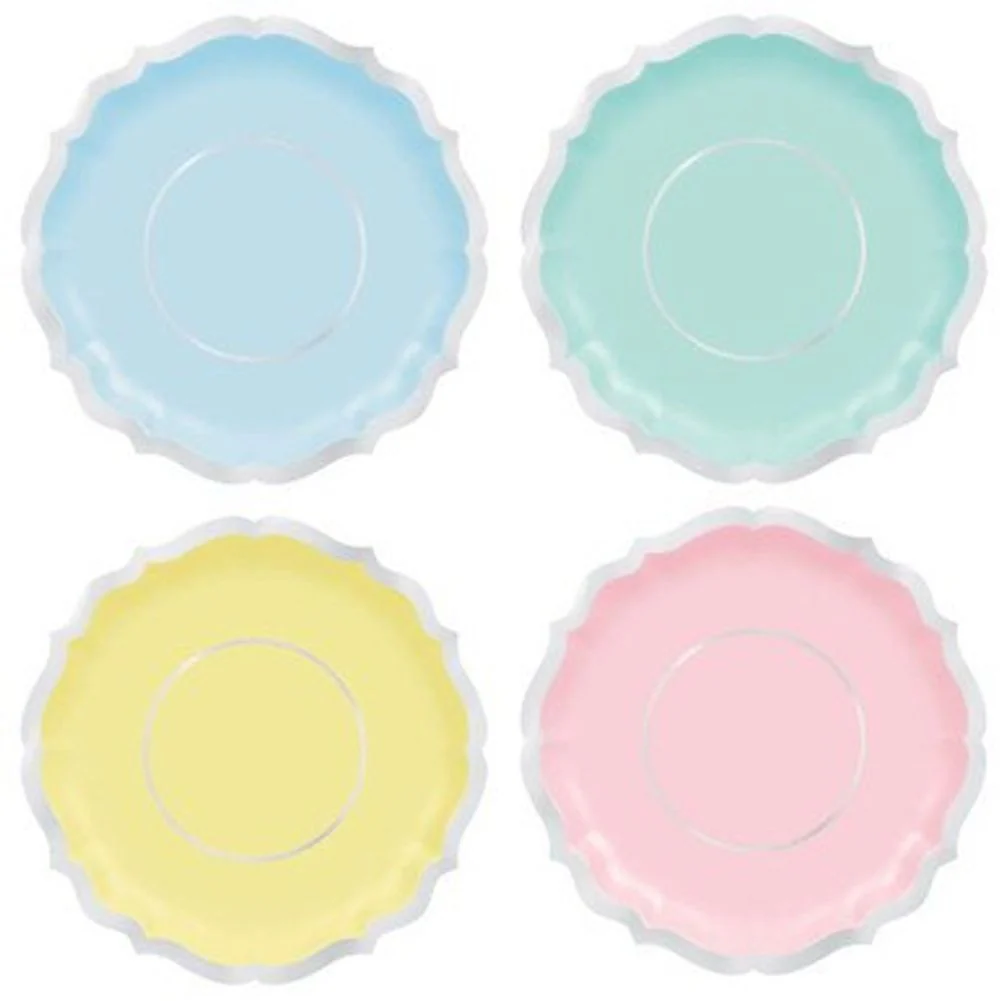 Pretty Pastels Ornate Dessert Plates, 8ct