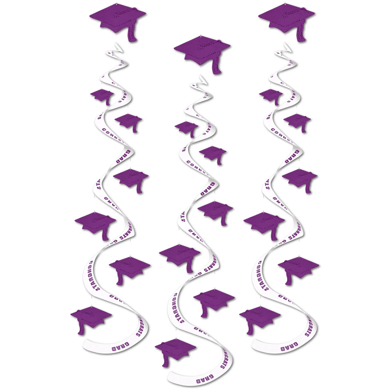 Printed Grad Cap Whirls