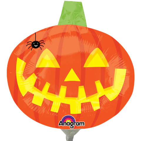 Pumpkin with Spider Mini Shape Foil Balloon