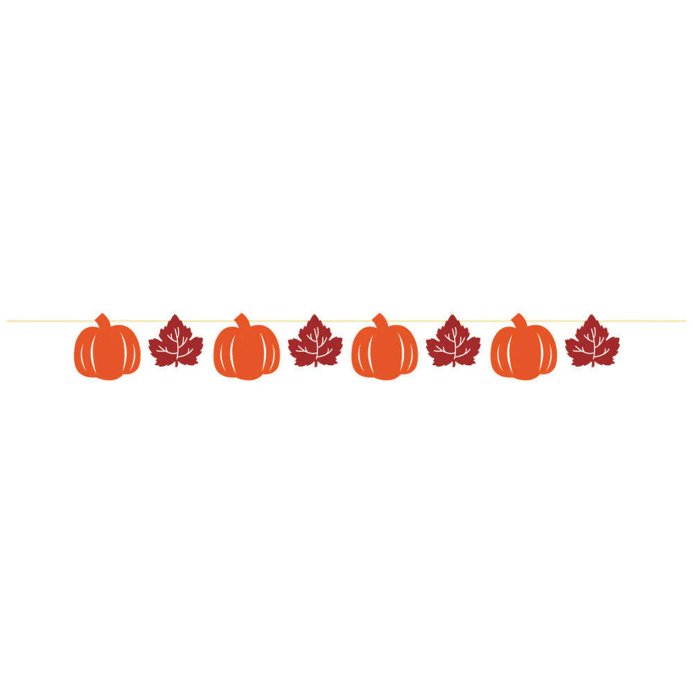 Pumpkins & Leaves Ribbon Banner