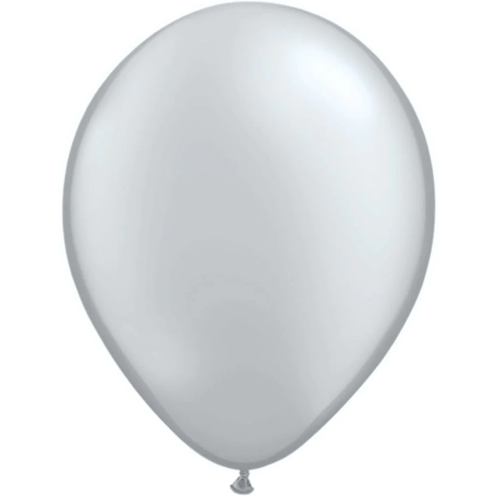 Qualatex 9" Metallic Silver Latex Balloons (100ct)