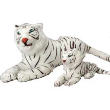 Realistic Plush White Tiger