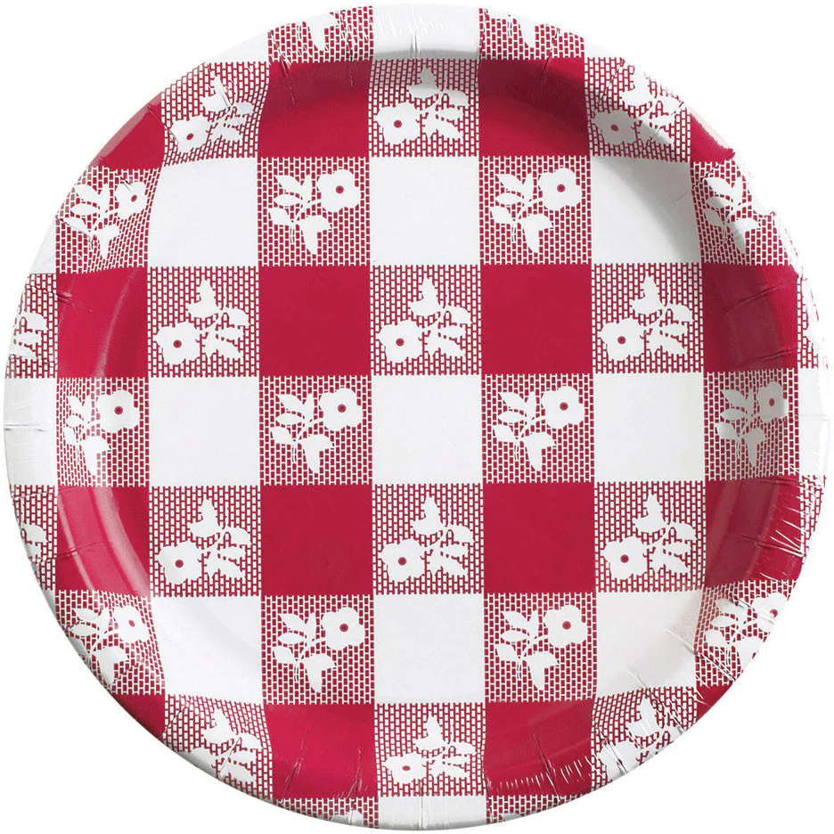 Red Gingham Banquet Plates (8ct)
