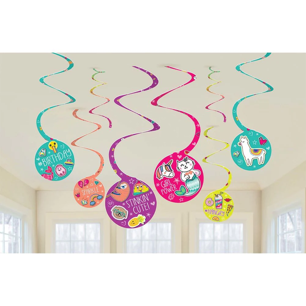 Selfie Celebration Hanging Swirls (8 ct)