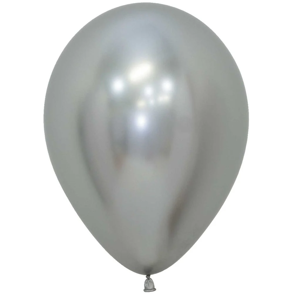 Sempertex 11" Reflex Silver Latex Balloons (50ct)