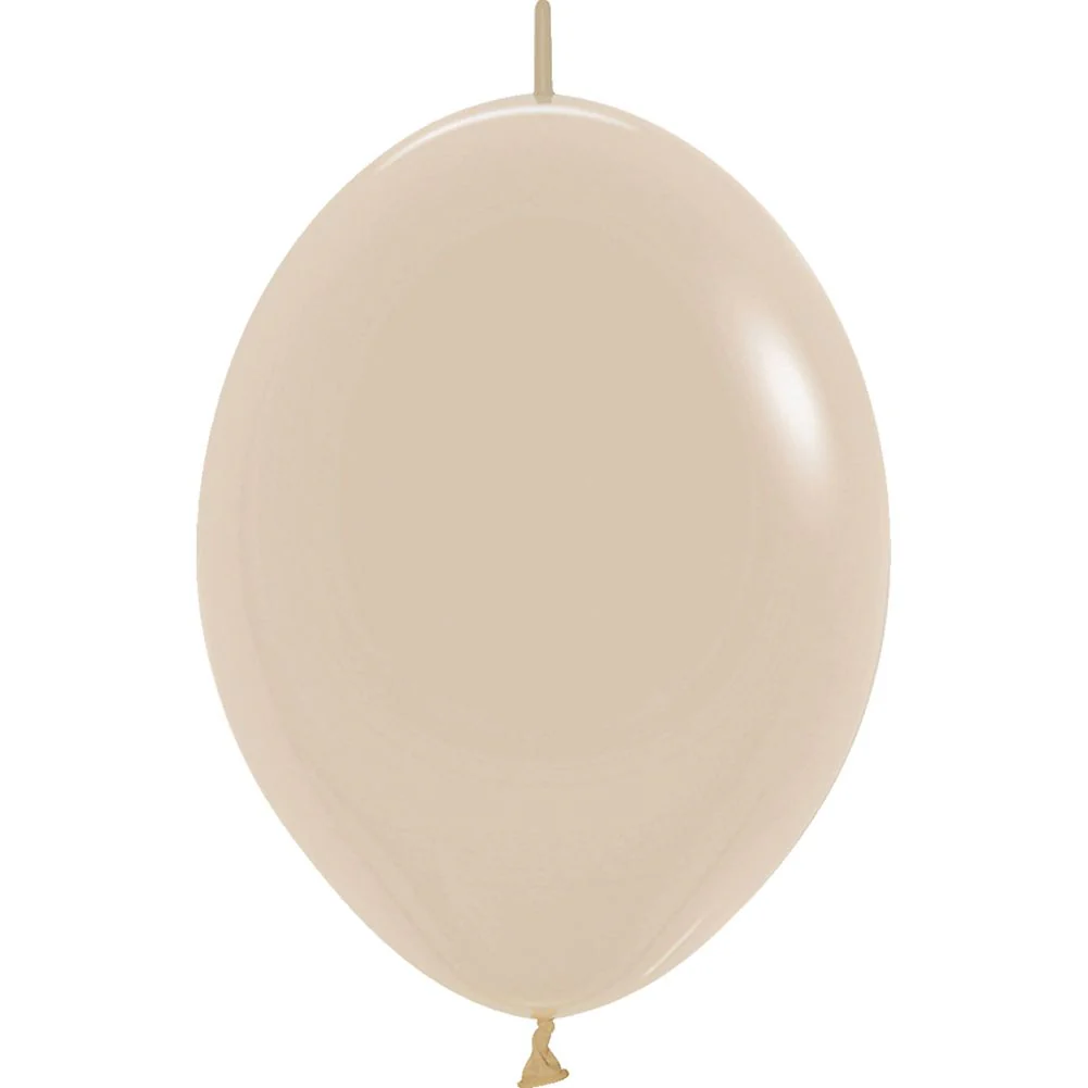 Sempertex 12" Deluxe White Sand Link-O-Loon Latex Balloons (50ct) - Image 2