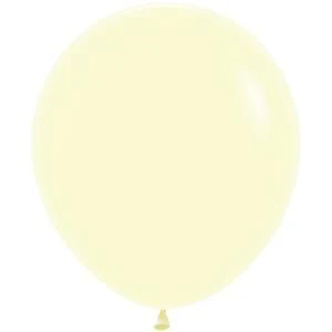 Sempertex 18" Pastel Matte Yellow Latex Balloons (25ct)