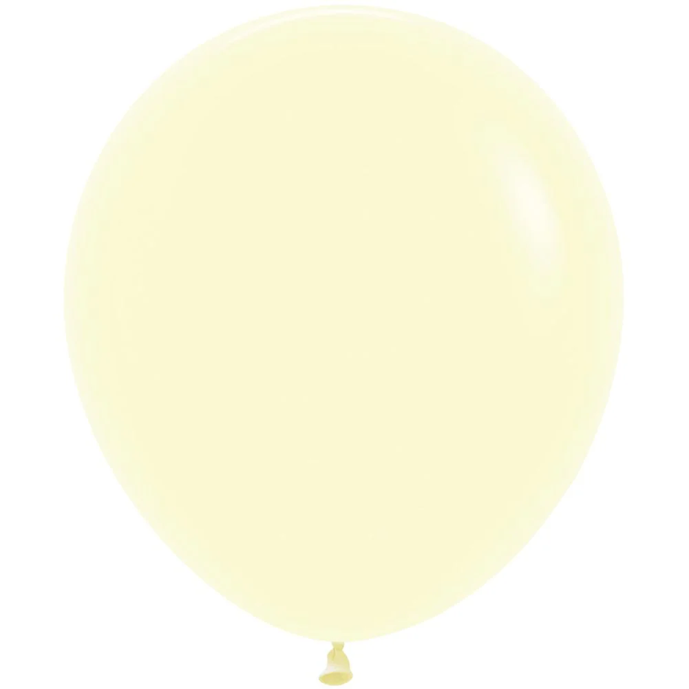 Sempertex 18" Pastel Matte Yellow Latex Balloons (25ct) - Image 2