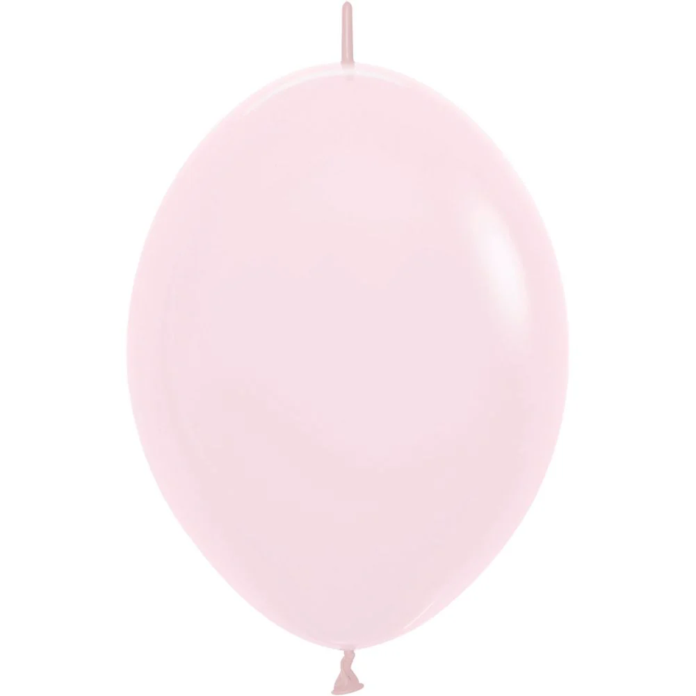 Sempertex 6" Pastel Matte Pink Link-O-Loon Latex Balloons (50ct) - Image 2