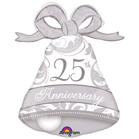 Silver Elegant 25th Anniversary Bell Super Shape