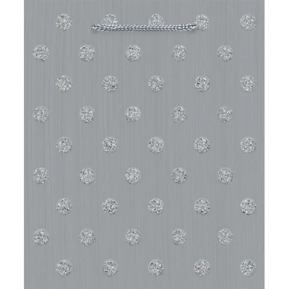 Silver Glitter Dots Medium Gift Bag