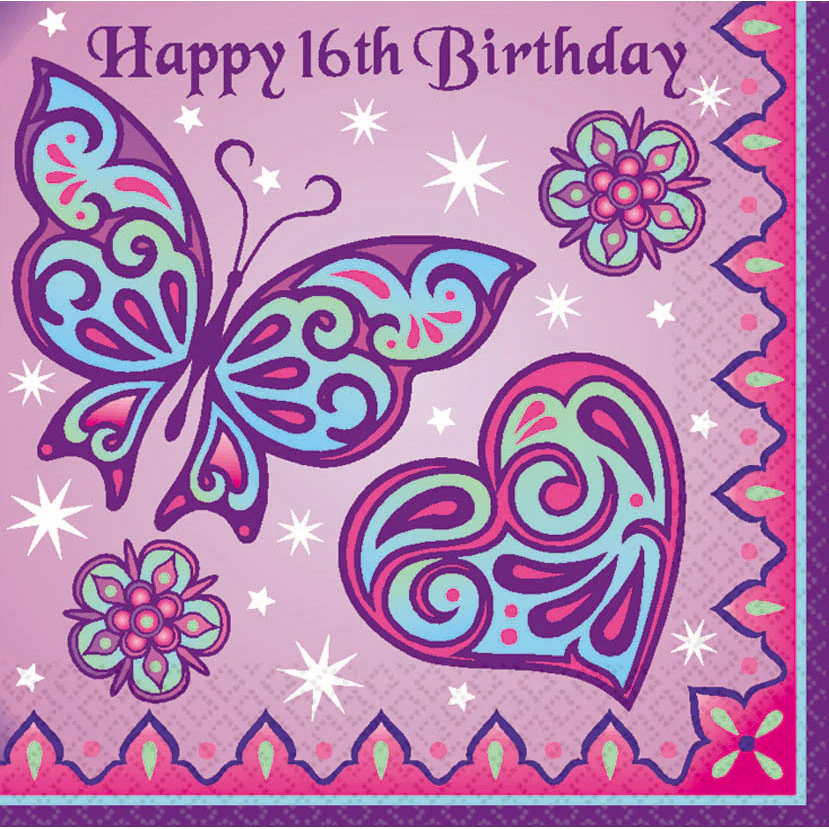 Sparkle Princess 16th Birthday Luncheon Napkins (16ct)