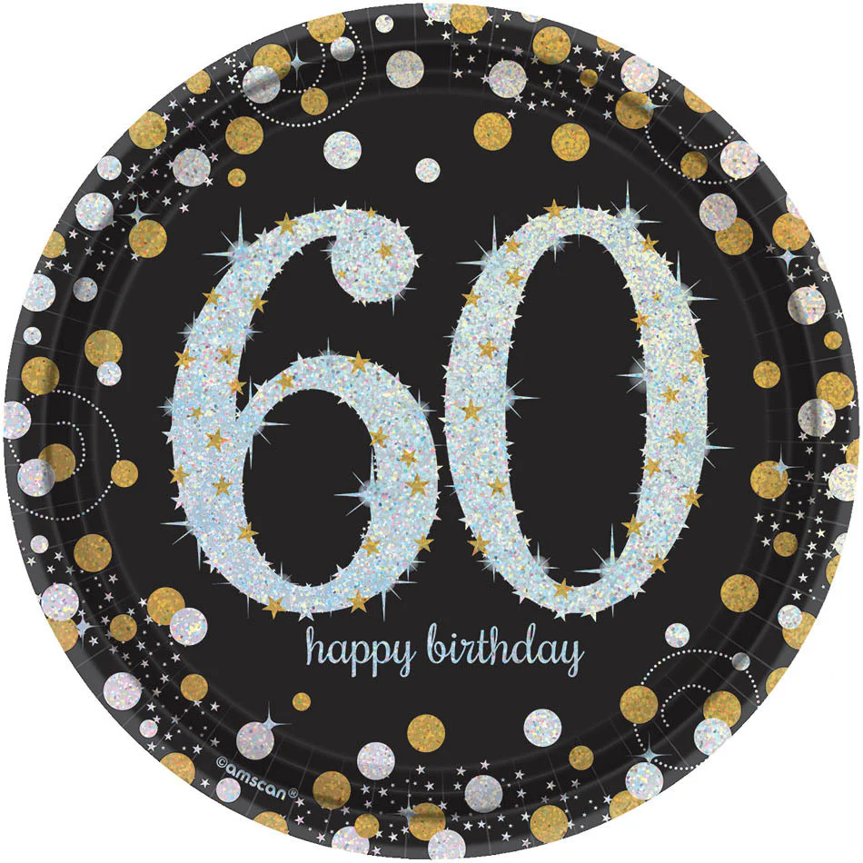 Sparkling Celebration 60 Paper Dessert Plates (8 ct)