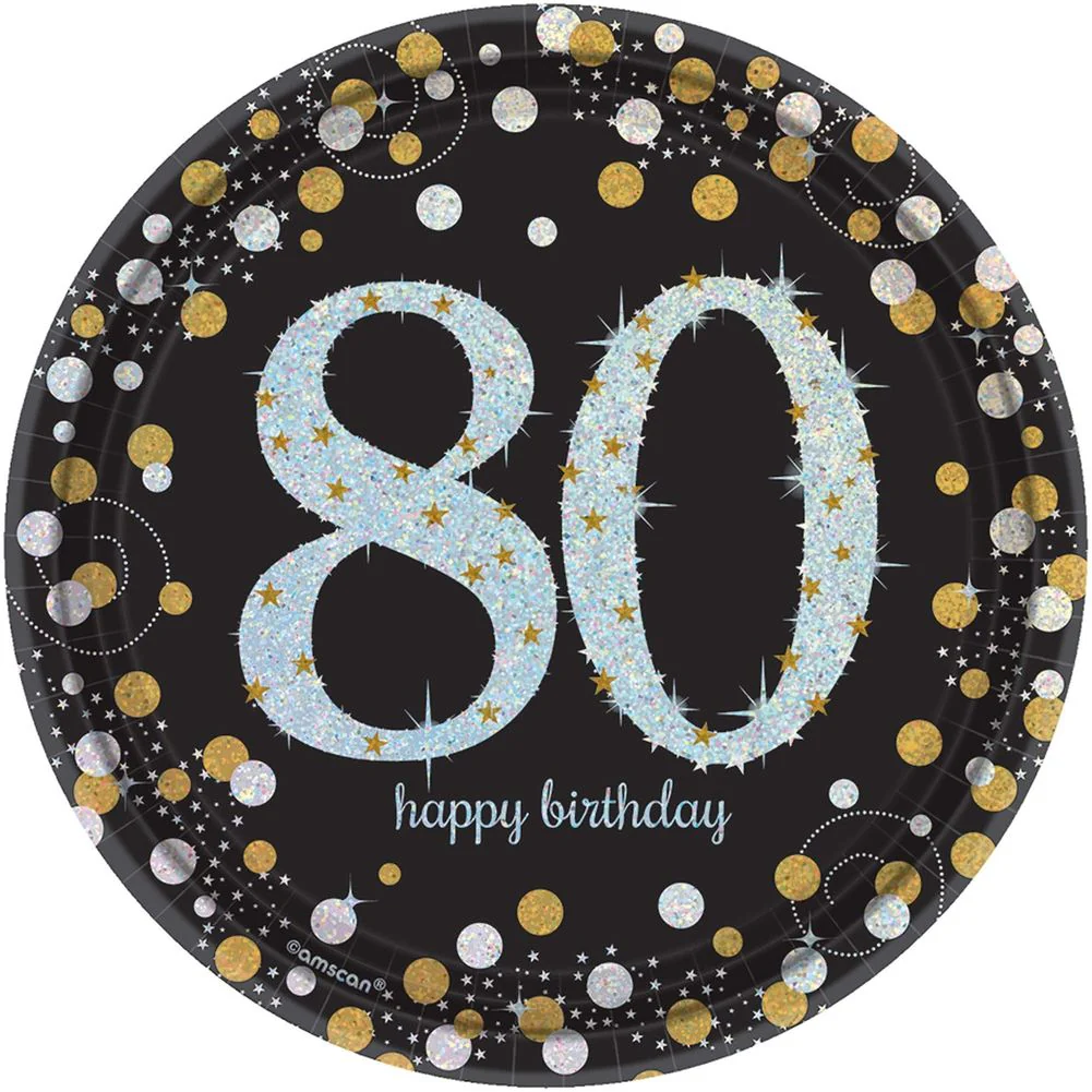 Sparkling Celebration 80 Paper Dessert Plates (8 ct)