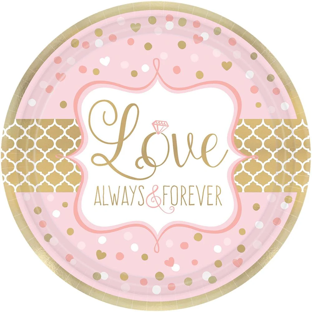 Sparkling Wedding Paper Dessert Plates, 8ct
