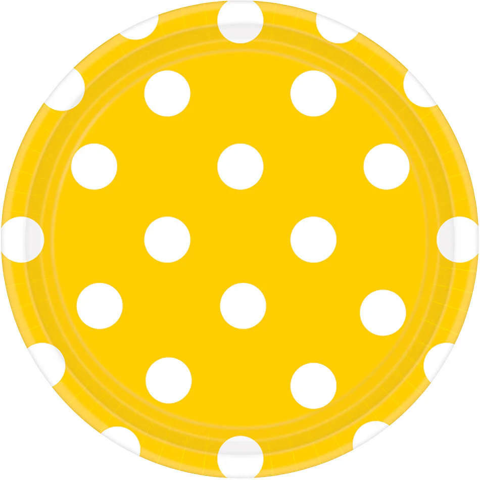 Sunshine Yellow Dots Dessert Plates (8ct)