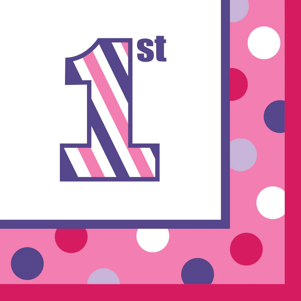 Sweet Stripes Girl Beverage Napkins (16ct)