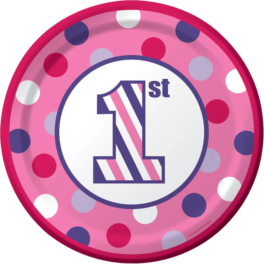 Sweet Stripes Girl Dessert Plates (8ct)
