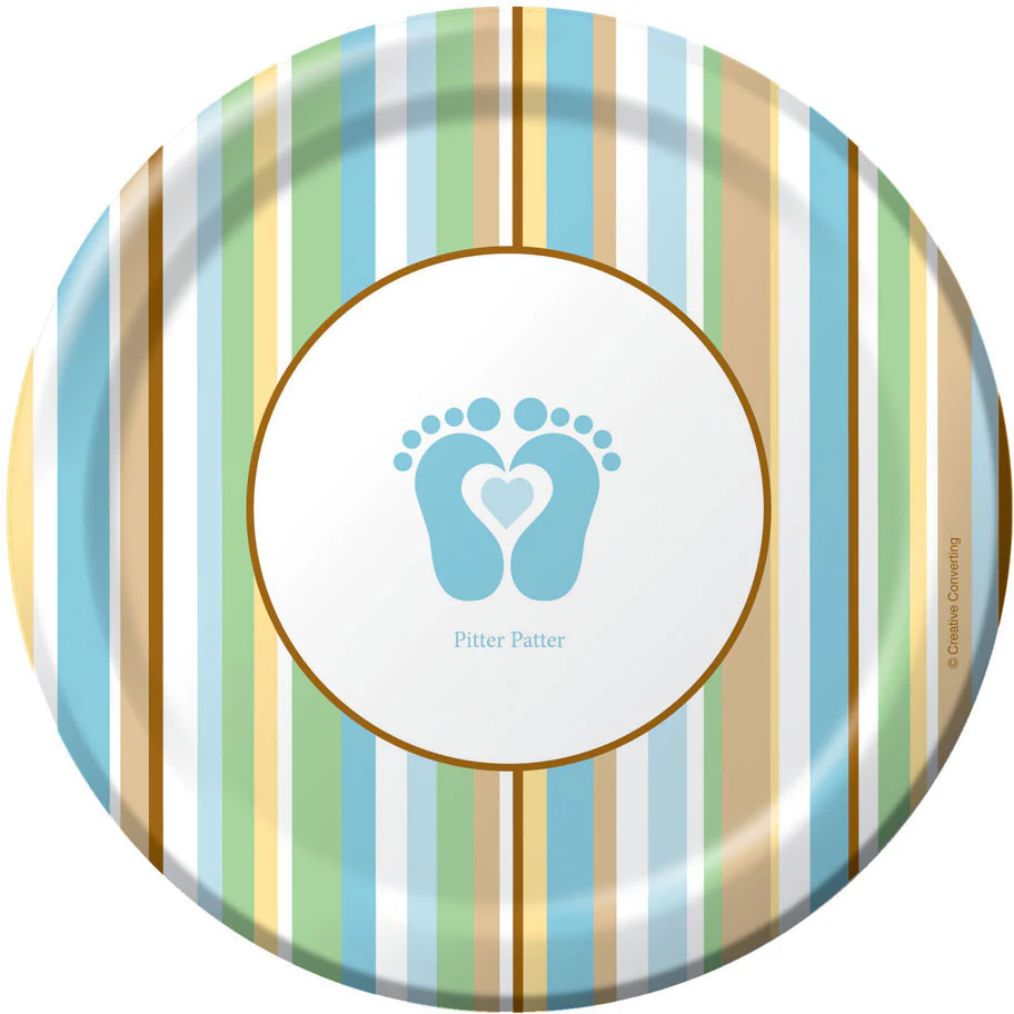 Tiny Toes Blue Dessert Plates (8ct)