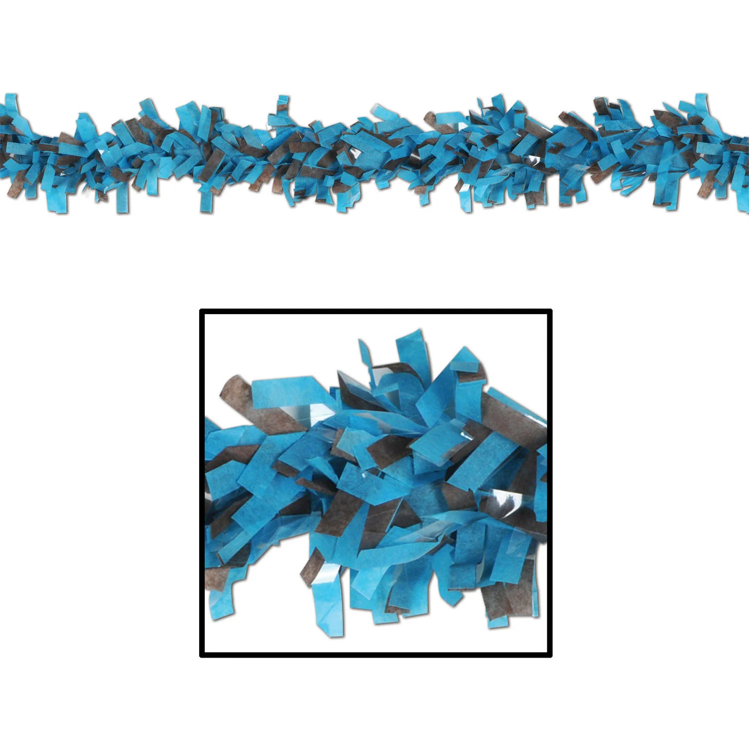 25' Turquoise & Brown Tissue Festooning