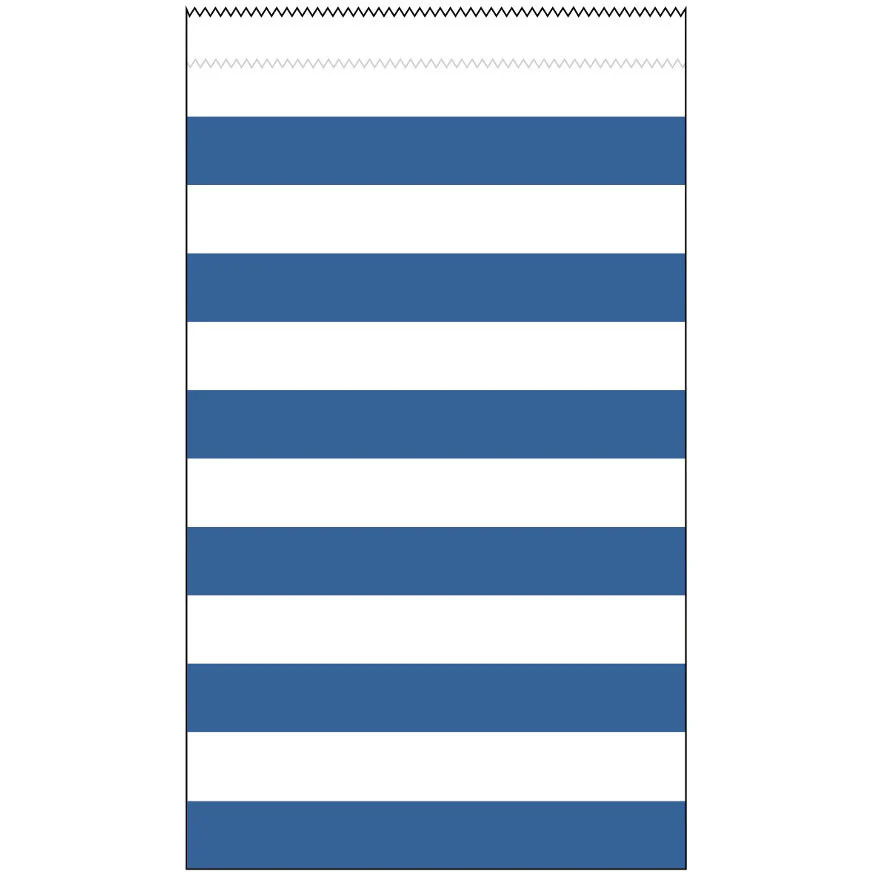 True Blue Stripes Medium Paper Treat Bags (15ct)