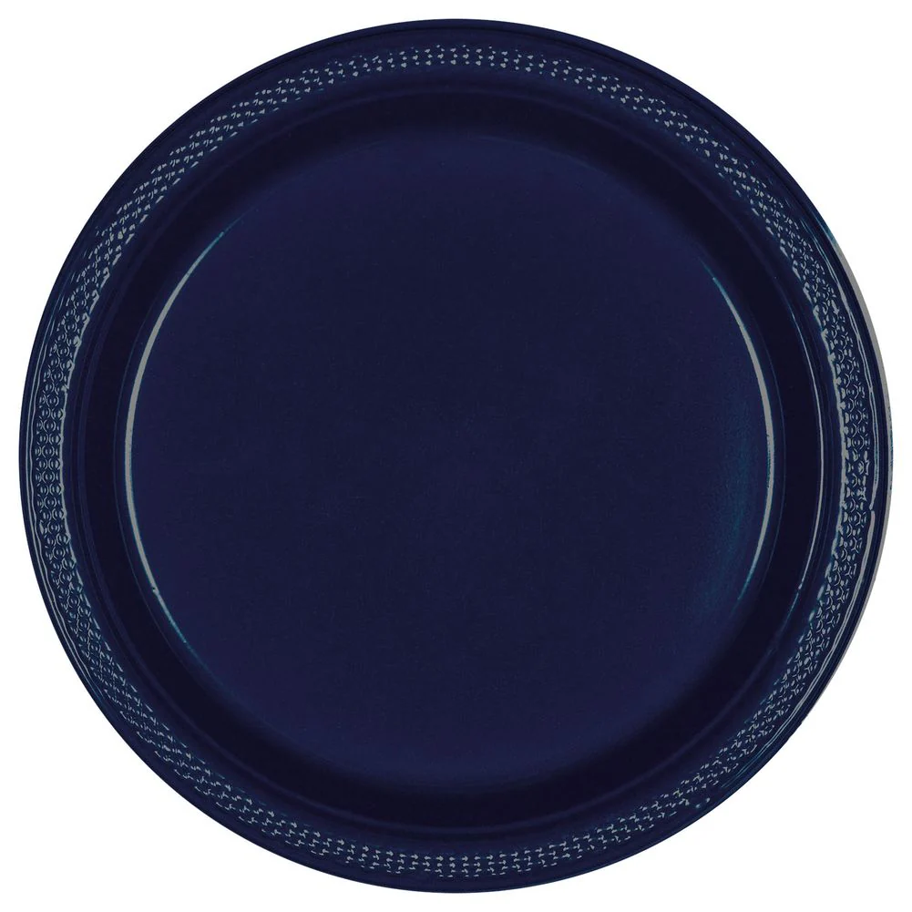 True Navy Plastic Dinner Plates (20ct) - Image 2