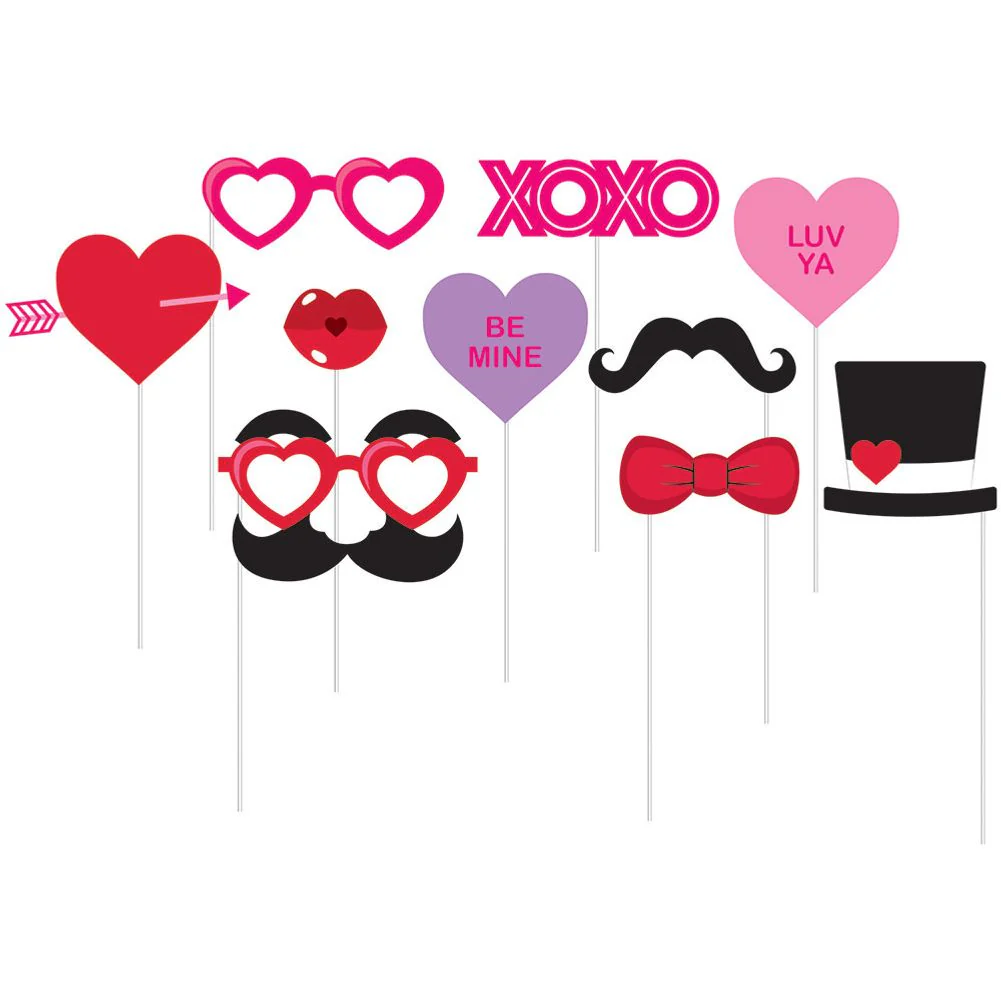 Valentine Fun Photo Props (10ct)