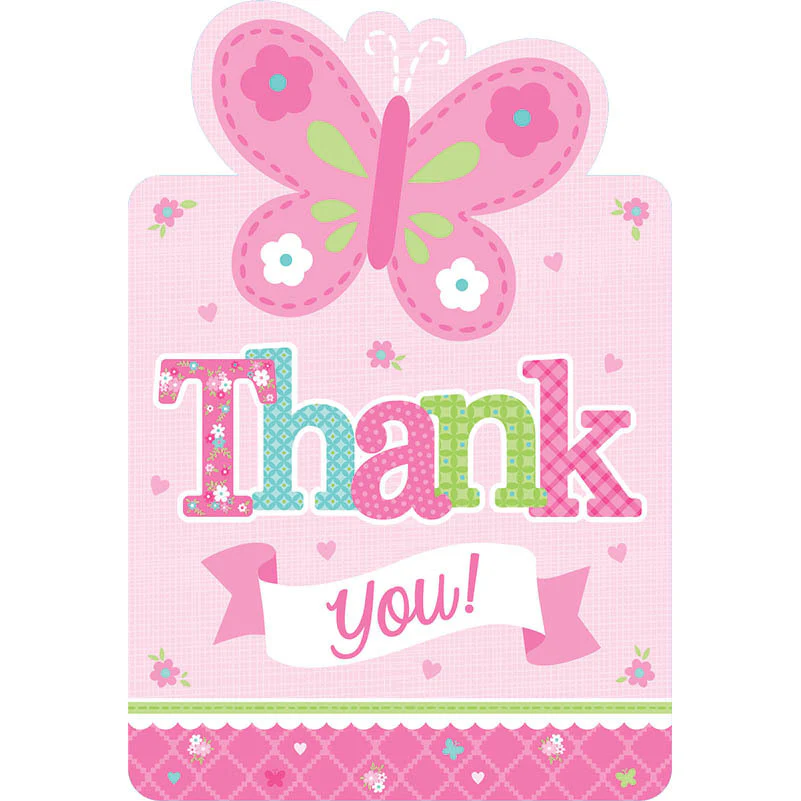 Welcome Little One Girl Postcard Thank You Notes (8ct)