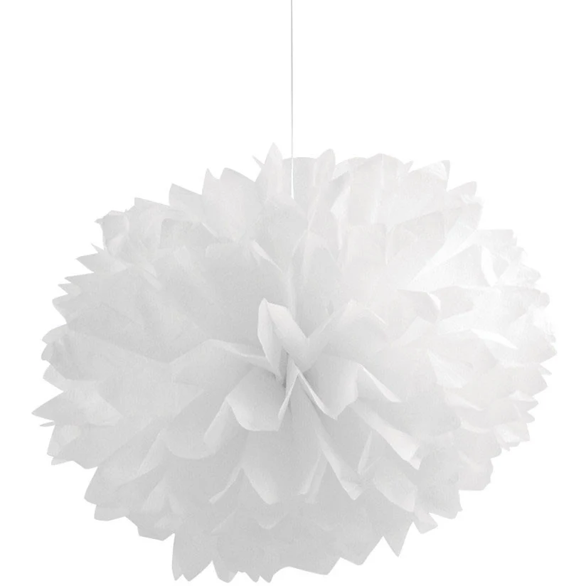White Fluffy Tissue Balls (3ct)