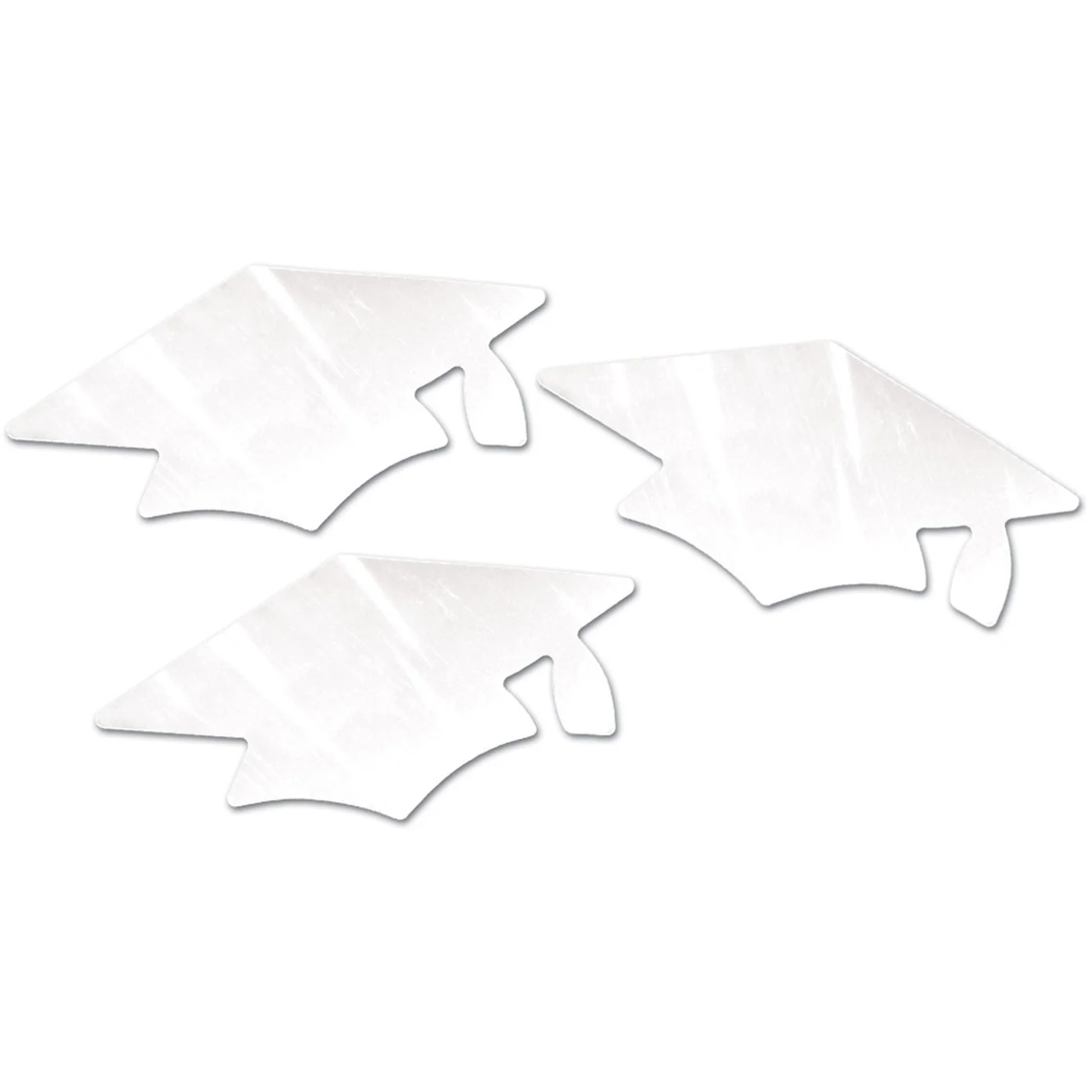 White Metallic Grad Cap Cutouts