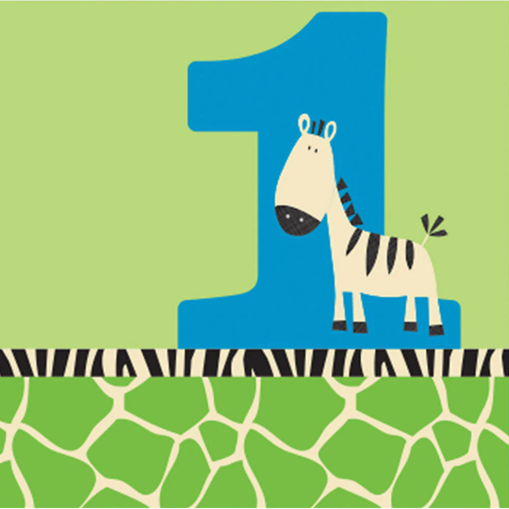 Wild At One Zebra Beverage Napkins (16ct)