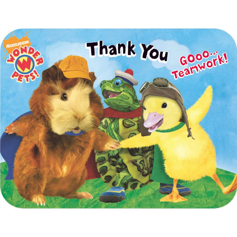 Wonder Pets Thank You Notes